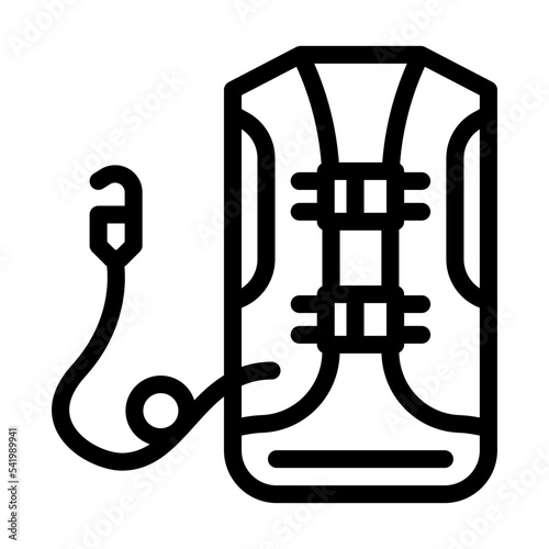 airbag vest motorcycle line icon vector. airbag vest motorcycle sign. isolated contour symbol black illustration