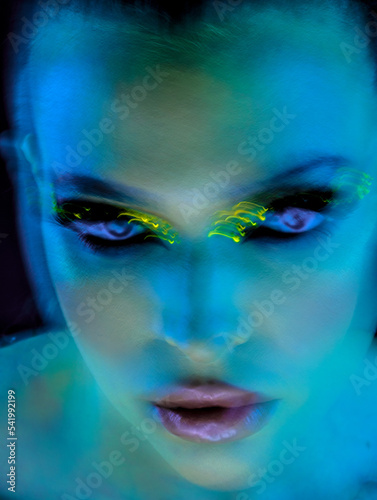 art portrait with composing light