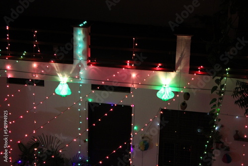 Jaipur, Rajasthan 10 May 2022: Diwali Decoration In House photo