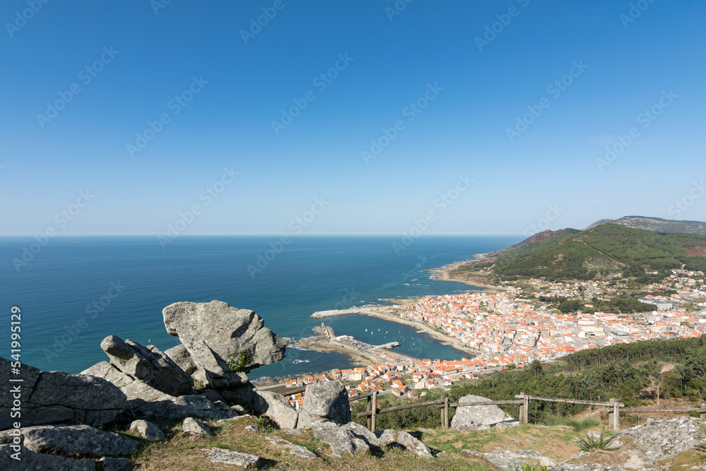 La localidad de A Guarda vista desde el castro de Santa Trega (Galicia, España)