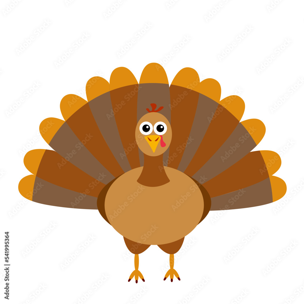simple flat Thanksgiving turkey brown