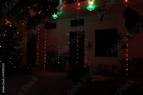 Jaipur, Rajasthan 10 May 2022: Diwali Decoration In House photo