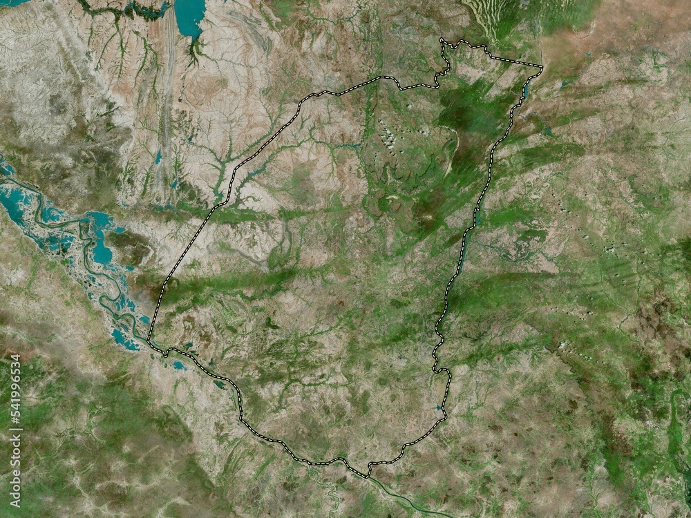 Naklejka premium Guidimaka, Mauritania. High-res satellite. No legend