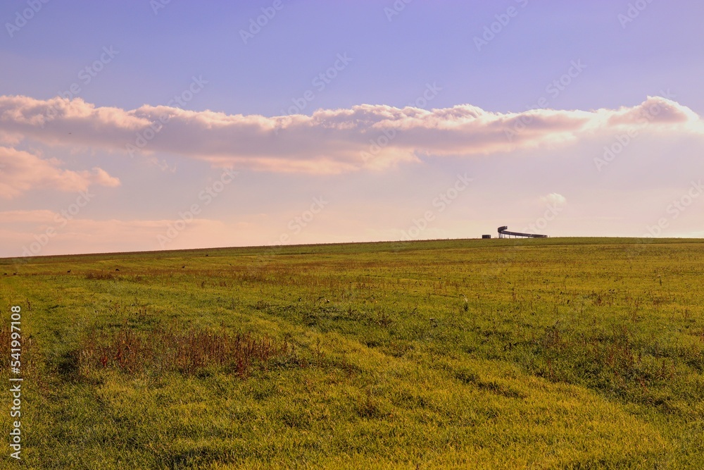 Obraz premium A famous spiral lookout tower during autumn at Kobyli, Czech republic