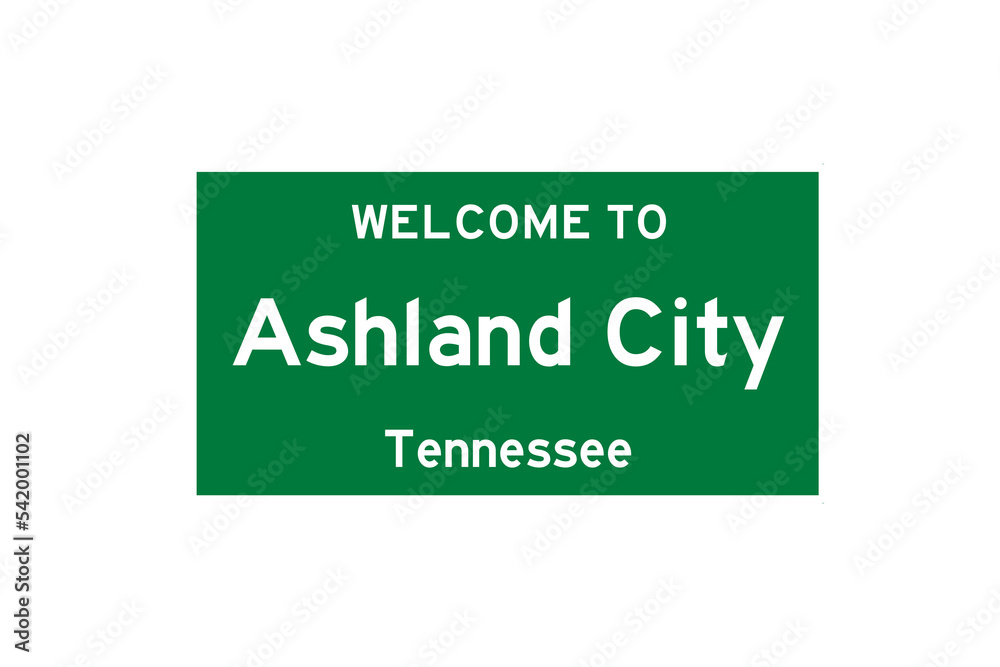Ashland City, Tennessee, USA. City limit sign on transparent background. Ashland City, Tennessee, USA. City limit sign on transparent background.