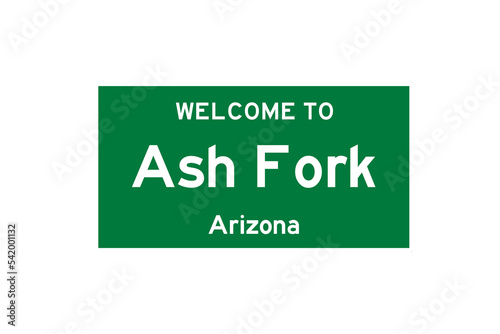 Obraz na płótnie Ash Fork, Arizona, USA. City limit sign on transparent background. w salonie