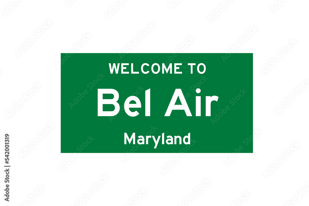 Bel Air, Maryland, USA. City limit sign on transparent background. Bel Air, Maryland, USA. City limit sign on transparent background.