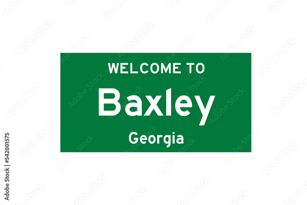 Baxley, Georgia, USA. City limit sign on transparent background. Baxley, Georgia, USA. City limit sign on transparent background.