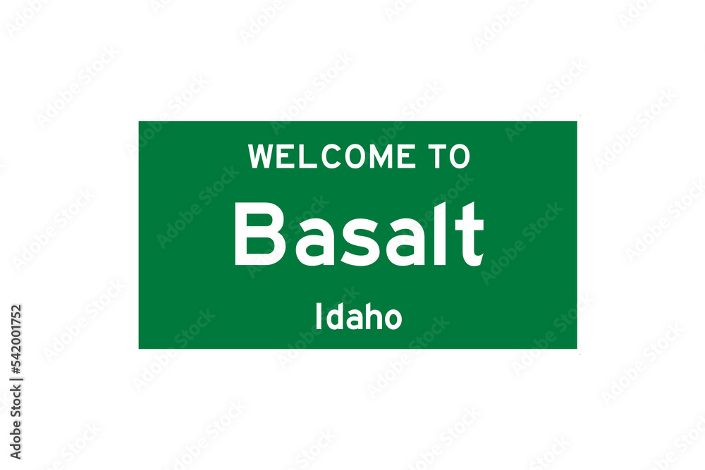Basalt, Idaho, USA. City limit sign on transparent background. 