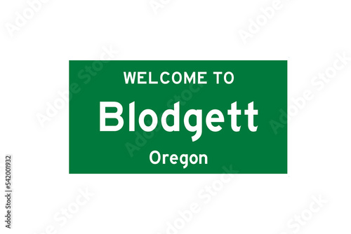Blodgett, Oregon, USA. City limit sign on transparent background.  photo