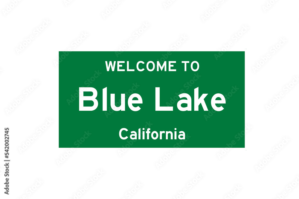 Blue Lake, California, USA. City limit sign on transparent background. Blue Lake, California, USA. City limit sign on transparent background.