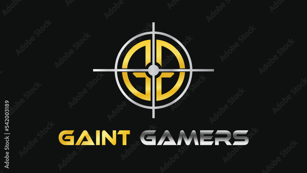Luxury Creative Letters GG Scope Aim Or Goal gold and silver Name Initials Logo Design template Luxury Creative Letters GG Scope Aim Or Goal gold and silver Name Initials Logo Design template