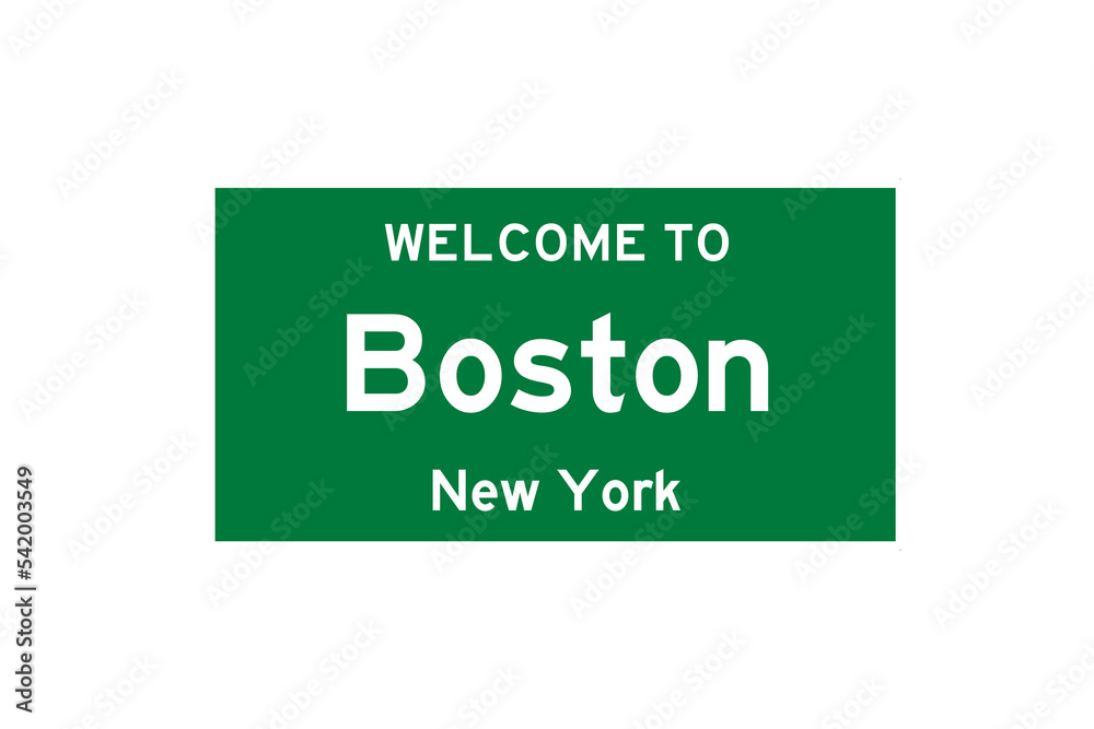 Boston, New York, USA. City limit sign on transparent background. Boston, New York, USA. City limit sign on transparent background.