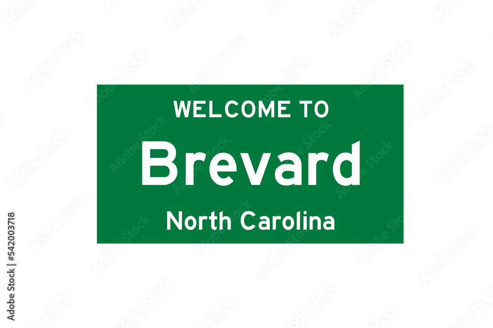 Brevard, North Carolina, USA. City limit sign on transparent background. Brevard, North Carolina, USA. City limit sign on transparent background.