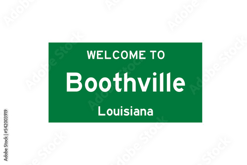 Boothville, Louisiana, USA. City limit sign on transparent background.  photo