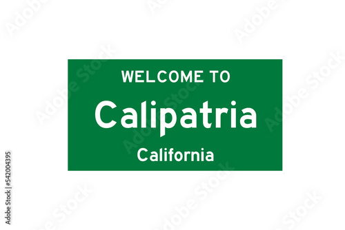 Calipatria, California, USA. City limit sign on transparent background.  photo