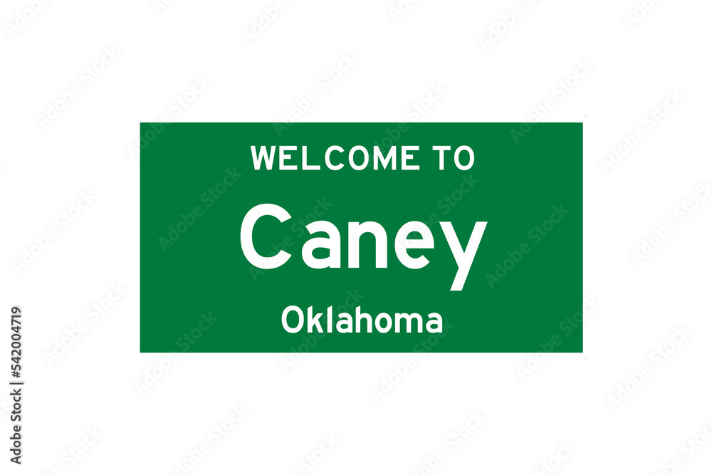 Caney, Oklahoma, USA. City limit sign on transparent background. Caney, Oklahoma, USA. City limit sign on transparent background.