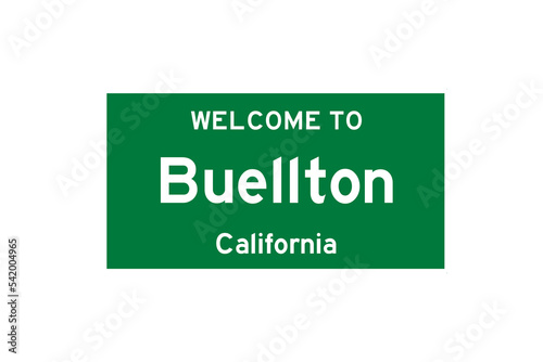 Buellton, California, USA. City limit sign on transparent background.  photo