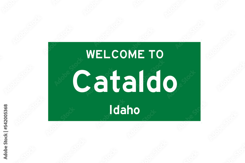 Cataldo, Idaho, USA. City limit sign on transparent background. Cataldo, Idaho, USA. City limit sign on transparent background.