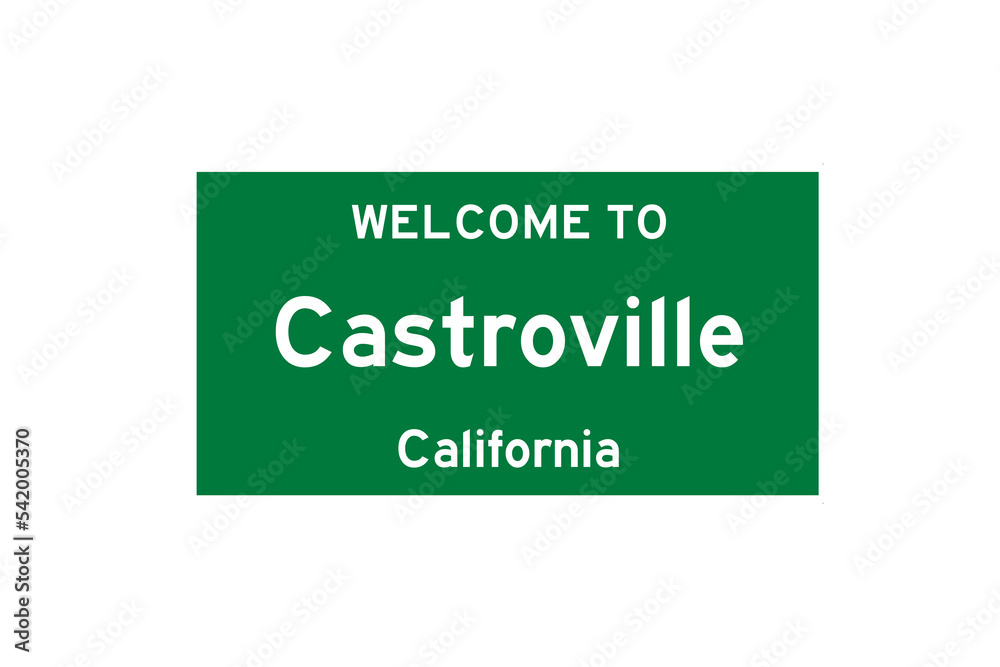 Castroville, California, USA. City limit sign on transparent background. Castroville, California, USA. City limit sign on transparent background.