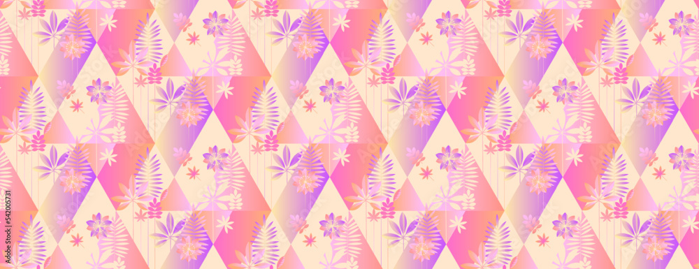 Decorative tropical flower seamless pattern. Decorative tropical flower seamless pattern.