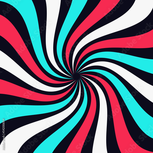 Abstract squate swirl background for popular social network. White - blue - pink on black modern advertising design. Vector illustration