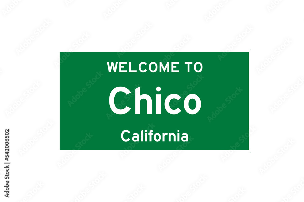Chico, California, USA. City limit sign on transparent background. Chico, California, USA. City limit sign on transparent background.