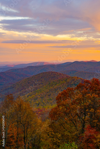 sunset over the mountains