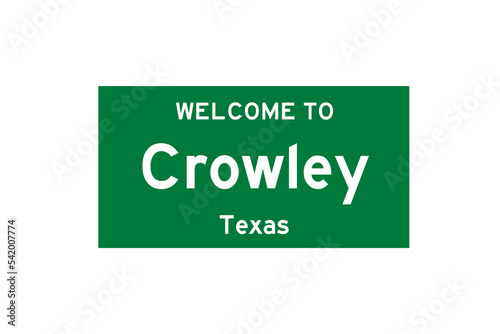 Photos Crowley, Texas, USA. City limit sign on transparent background.