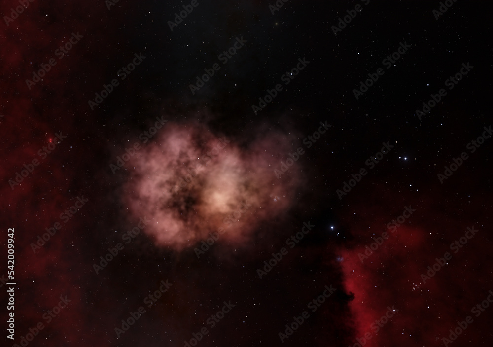 Obraz premium Nebulae 3d rendering, deep space background illustration