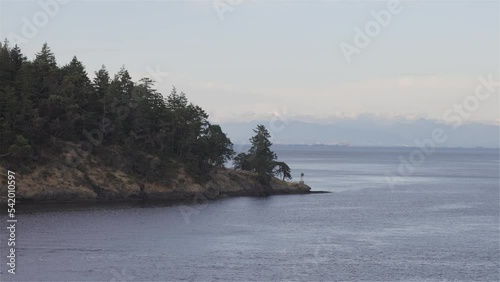 Canadian Landscape by the ocean and mountains. Summer Season. Gulf Islands near Vancouver Island, British Columbia, Canada. Canadian Landscape. Mayne Island. Slow Motion photo