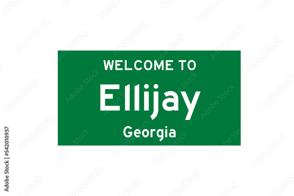 Ellijay, Georgia, USA. City limit sign on transparent background. Ellijay, Georgia, USA. City limit sign on transparent background.