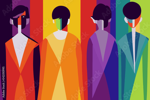 People tolerating lgbt community, illustration, lgbtq+ pride