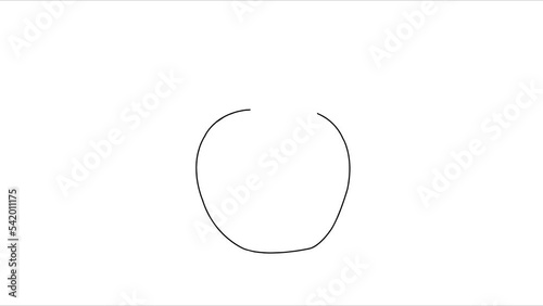 Draw Apple outline automatic animation 4K.  kid learning project.  best for making presentation and drawing assignment for teachers and students .Best graphic 4K animation resources video clip