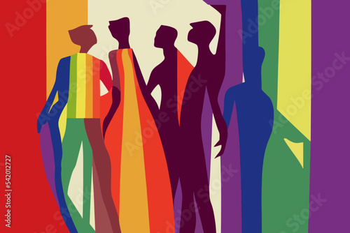 People tolerating lgbt community, illustration, lgbtq+ pride