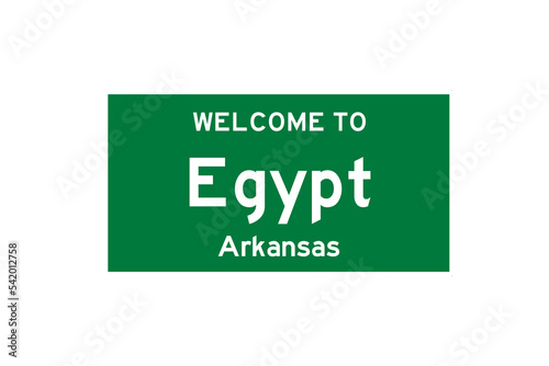 Egypt, Arkansas, USA. City limit sign on transparent background. 