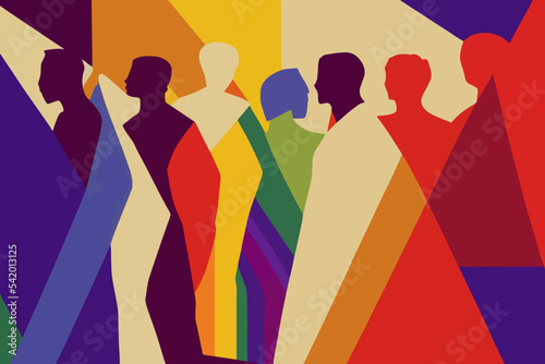 People tolerating lgbt community, illustration, lgbtq+ pride