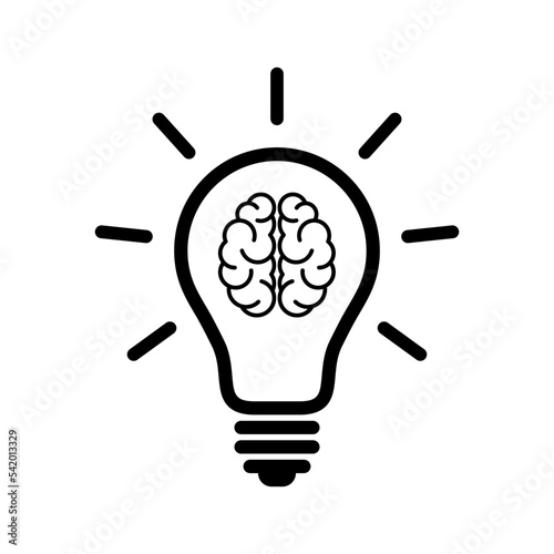 Light bulb with brain icon