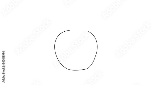 Draw Apple sketch and fill color automatic animation 4K.  kid learning project.  best for making presentation and drawing assignment for teachers and students .Best 4K animation resources video clip