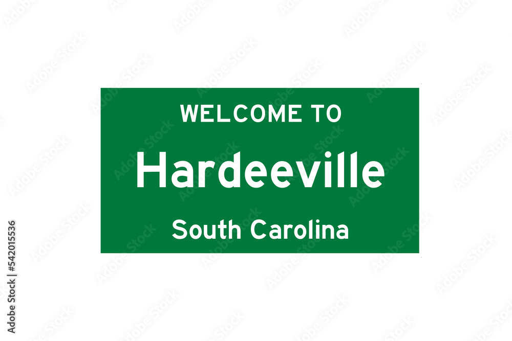 Hardeeville, South Carolina, USA. City limit sign on transparent background. Hardeeville, South Carolina, USA. City limit sign on transparent background.