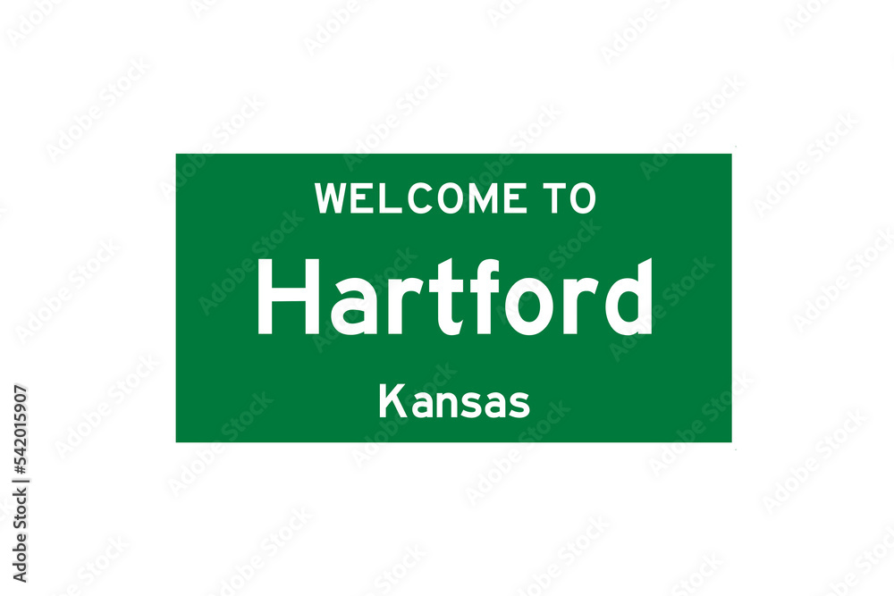 Hartford, Kansas, USA. City limit sign on transparent background. Hartford, Kansas, USA. City limit sign on transparent background.