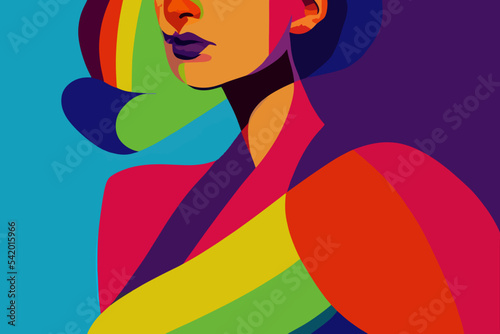 Lgbt girl anti human rights discrimination, illustration,