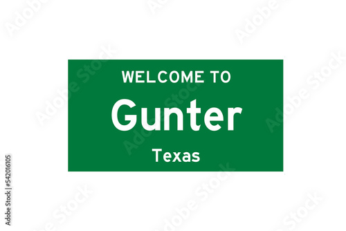Εκτύπωση καμβά Gunter, Texas, USA. City limit sign on transparent background.