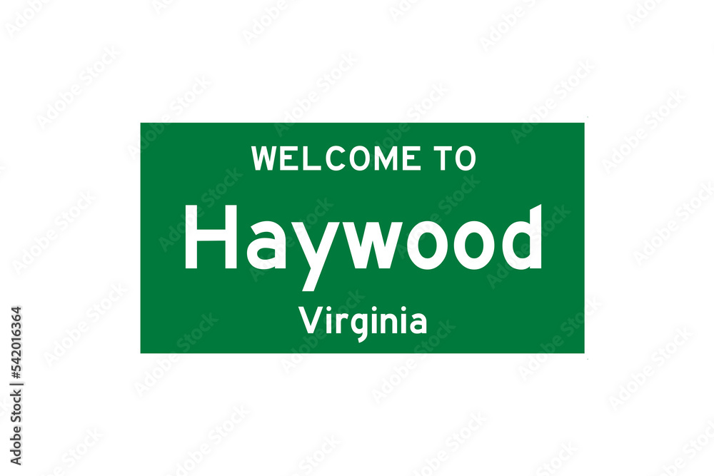 Haywood, Virginia, USA. City limit sign on transparent background. Haywood, Virginia, USA. City limit sign on transparent background.