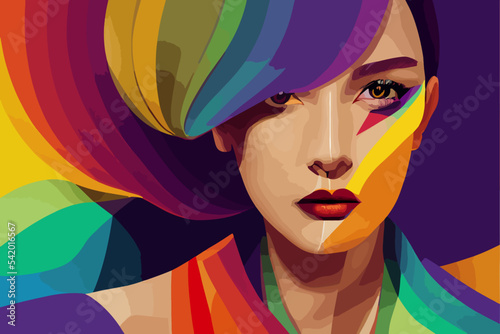 Girl open eyes, tolerant to lgbt community, lgbtq+ pride