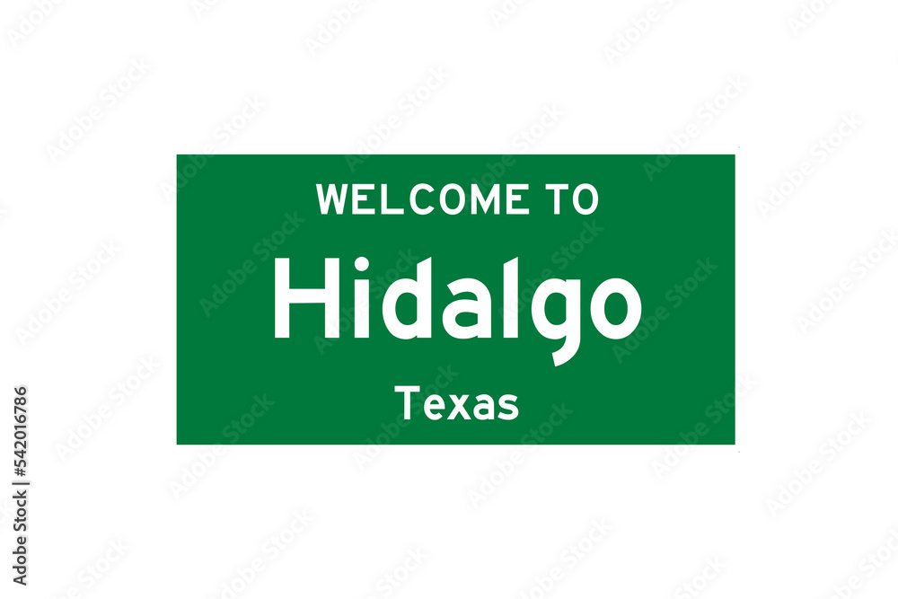 Hidalgo, Texas, USA. City limit sign on transparent background. Hidalgo, Texas, USA. City limit sign on transparent background.