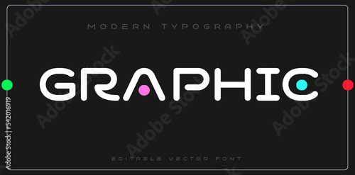 Graphic text minimal font creative modern alphabet template. Typography with dot regular and number. minimalist style fonts set. vector illustration