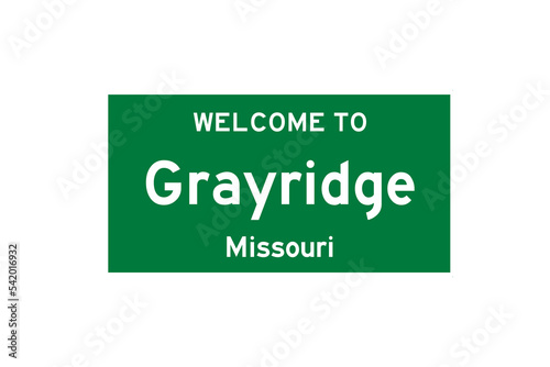 Grayridge, Missouri, USA. City limit sign on transparent background.  photo