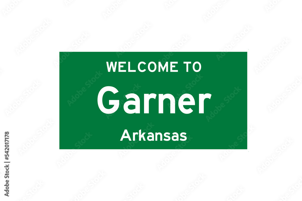Garner, Arkansas, USA. City limit sign on transparent background. Garner, Arkansas, USA. City limit sign on transparent background.