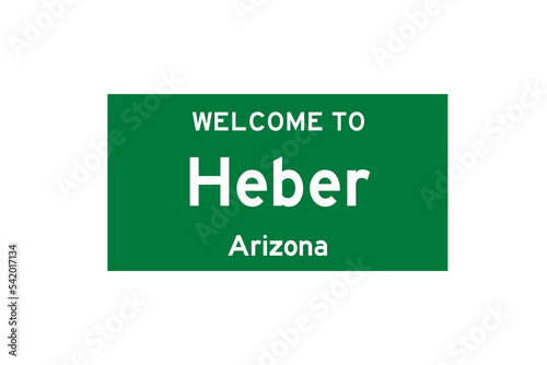 Εκτύπωση καμβά Heber, Arizona, USA. City limit sign on transparent background.